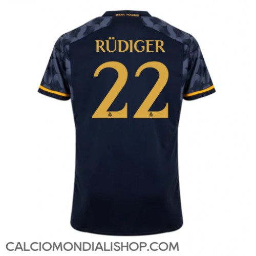 Maglie da calcio Real Madrid Antonio Rudiger #22 Seconda Maglia 2023-24 Manica Corta